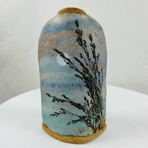 Alan Steinberg Vintage Mid Century Studio Signed Slab Pottery Vase Clay 3D Decor